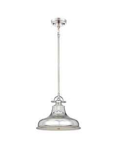 1 Light Medium Pendant - Polished Nickel