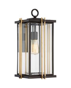 1 Light Large Wall Lantern - Dark Brown