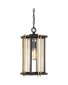 1 Light Medium Chain Lantern - Dark Brown