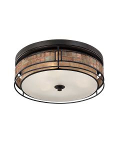 3 Light Large Flush - Black Copper