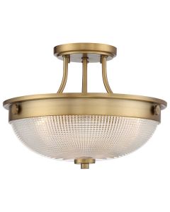 2 Light Semi-Flush - Aged Brass