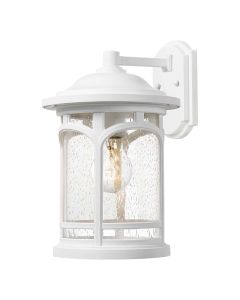 1 Light Medium Wall Lantern - White