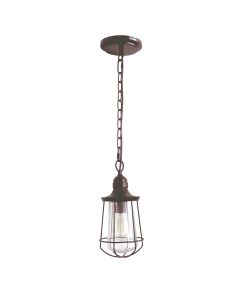 1 Light Small Chain Lantern - Dark Brown