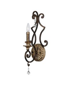 1 Light Wall Light - Antique Bronze & Gold