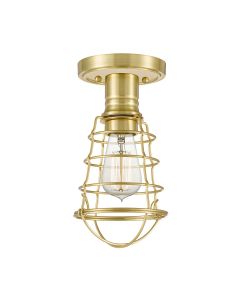 1 Light Semi-Flush - Brushed Brass