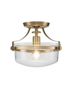 1 Light Semi-Flush - Brushed Brass