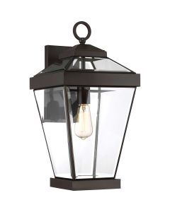 1 Light Large Wall Lantern - Dark Brown