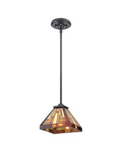 1 Light Rod Hung Mini Pendant - Grey Bronze