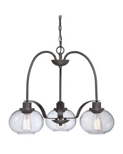 3 Light Chandelier - Dark Brown