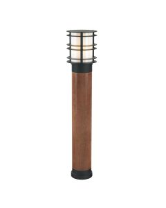 1 Light Large Wooden Bollard - Textured Black