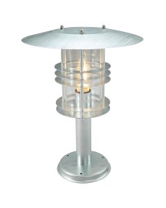 1 Light Grande Pedestal - Galvanised