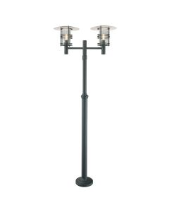 2 Light Twin Lamp Post - Textured Black