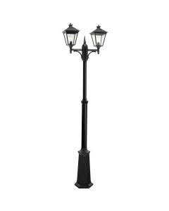 2 Light Medium Twin Lamp Post - Textured Black