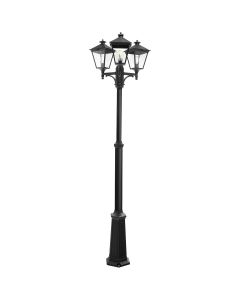 3 Light Triple Lamp Post - Textured Black