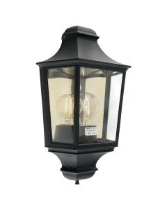 1 Light Half Lantern - Textured Black