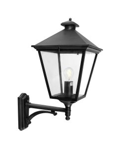 1 Light Large Up Wall Lantern - Textured Black