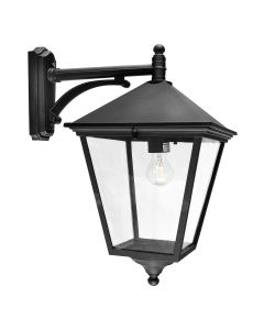 1 Light Large Down Wall Lantern - Textured Black