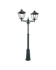 2 Light Large Twin Lamp Post - Textured Black