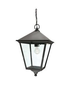 1 Light Large Chain Lantern - Textured Black