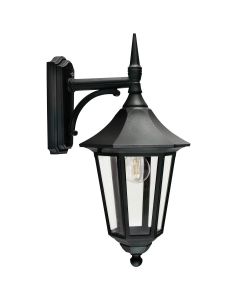 1 Light Medium Down Lantern - Textured Black