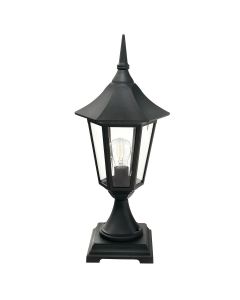 1 Light Medium Pedestal - Textured Black