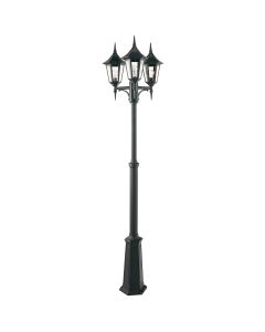 3 Light Medium Triple Head Lamp Post - Textured Black