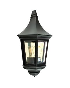 1 Light Half Lantern - Textured Black