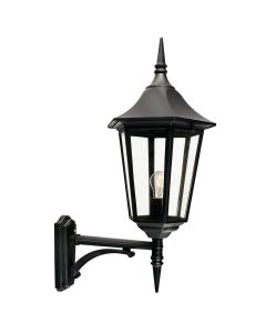 1 Light Large Up Lantern - Textured Black