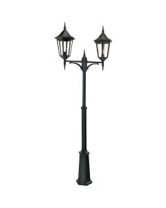 2 Light Large Twin Head Lamp Post - Textured Black