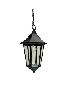 1 Light Chain Lantern - Textured Black